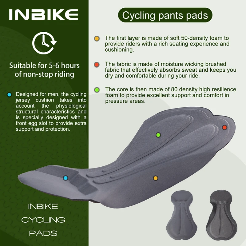 INBIKE Men\'s Cycling Bib Shorts 3D Padded MTB Bike Shorts Pants Man Road Cycling Pants Bicycle Shorts Tights UV Protection