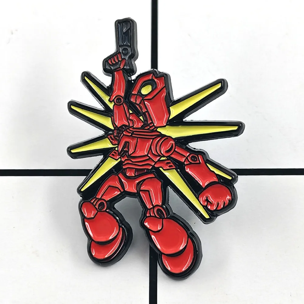 Red Robot Brooch Classic Game Characters Badge Retro Gamer Accessories Enamel Pin Game Character Peripherals Pin Collect Gift