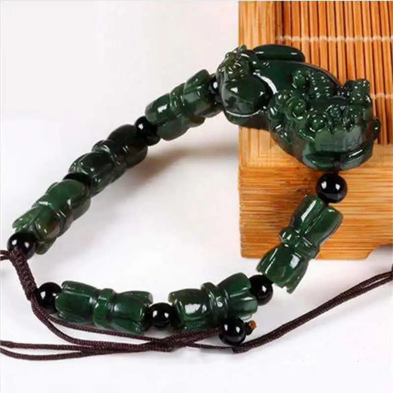 

Фабричный браслет Hetian Grey Jade Pi Xiu