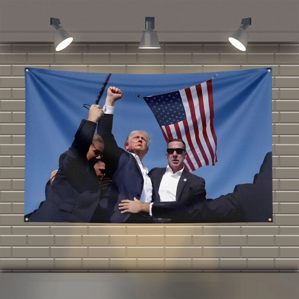 3x5 Ft T-Trumps-Pes Flag Still Fighting poliestere stampato Make America Great Again Trump Flags for Room Garage Decor