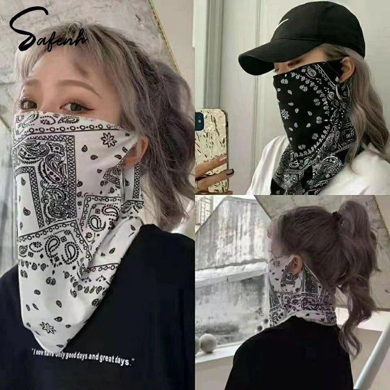 Fashion Punk Sunscreen Mask For Men Women Summer Face Neck UV Protection Ear Scarf Hip Hop Outdoor Sports Cycling Bandana Scarfs