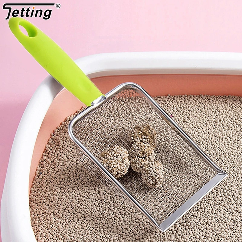 Pet Cleaning Tools Stainless Steel Feces Shovel Net Cat Litter Shovel Reptiles Lizard Sand Shovel Mesh Screen Fecal Spoon