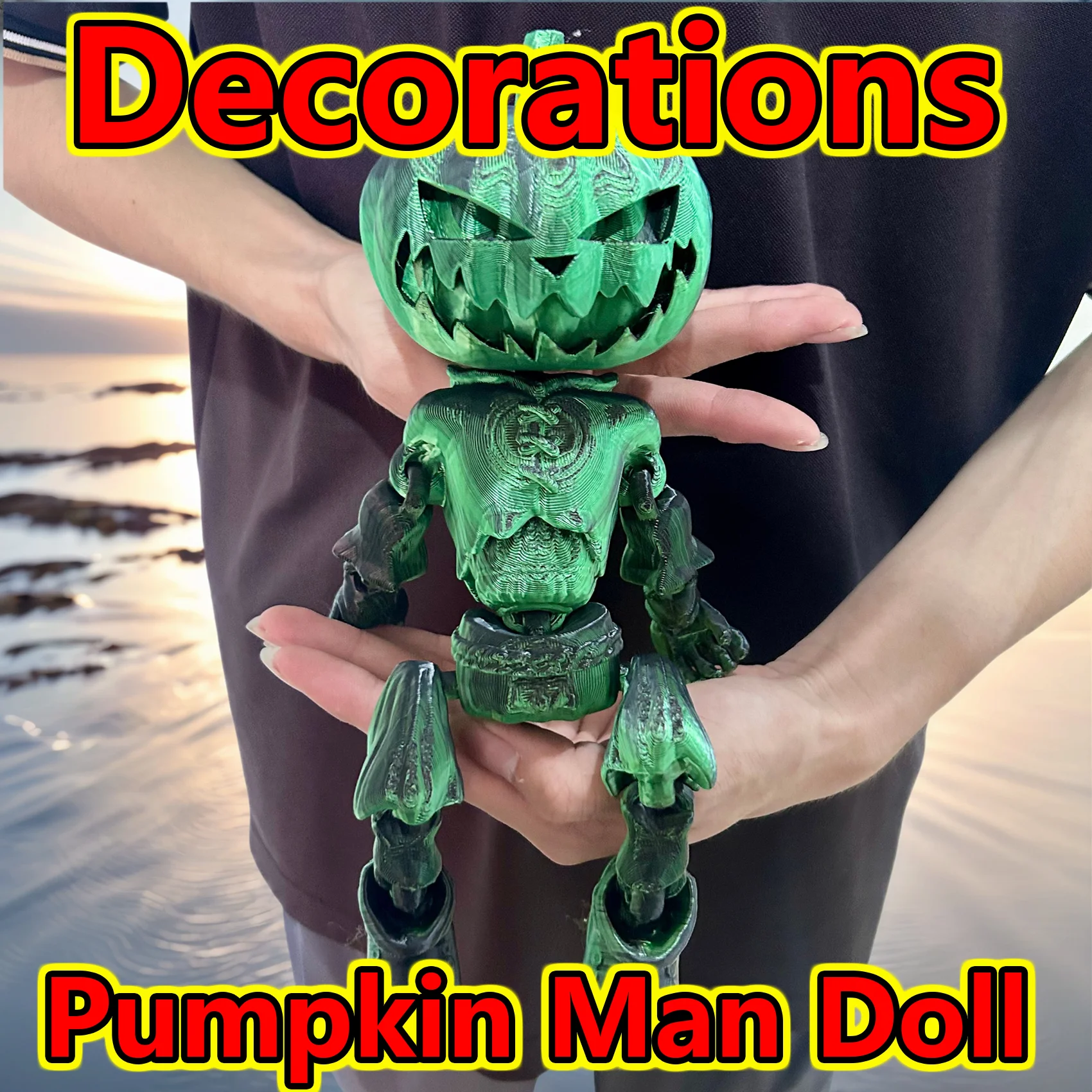 2 قطعة الناس اليقطين المطبوعة ثلاثية الأبعاد مع المفاصل المنقولة ، نماذج الحيوانات ، ديكور سطح المكتب المنزلي الحلي ، الهدايا ، التماثيل القابلة للجمع