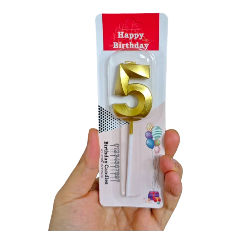 0-9 3D Gold Diamant Zahl Kerzen rauchfreie Kuchen Topper Kinder große Geburtstagskerze Hochzeitstag Party DIY Dekorationen – Detail 10
