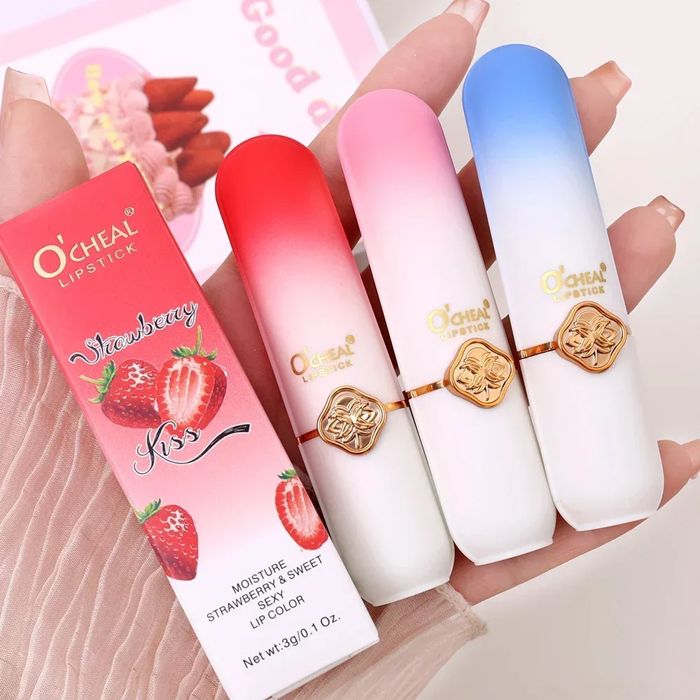 Batom de Geleia de Cristal, Impermeável, Cor Mudando, Durável, Hidratante, Lábios Maquiagem, Cosméticos, Rosa