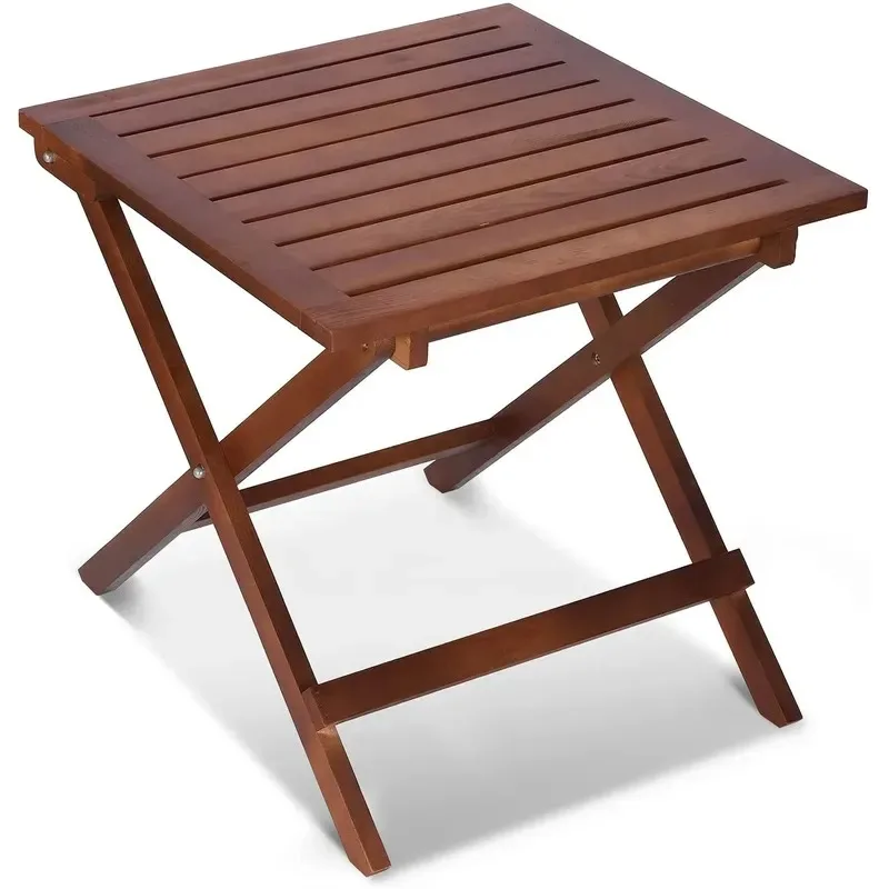 Modern Solid Wood Square Side Table Coffee Table for Terrace Deck Garden Outdoor Furniture