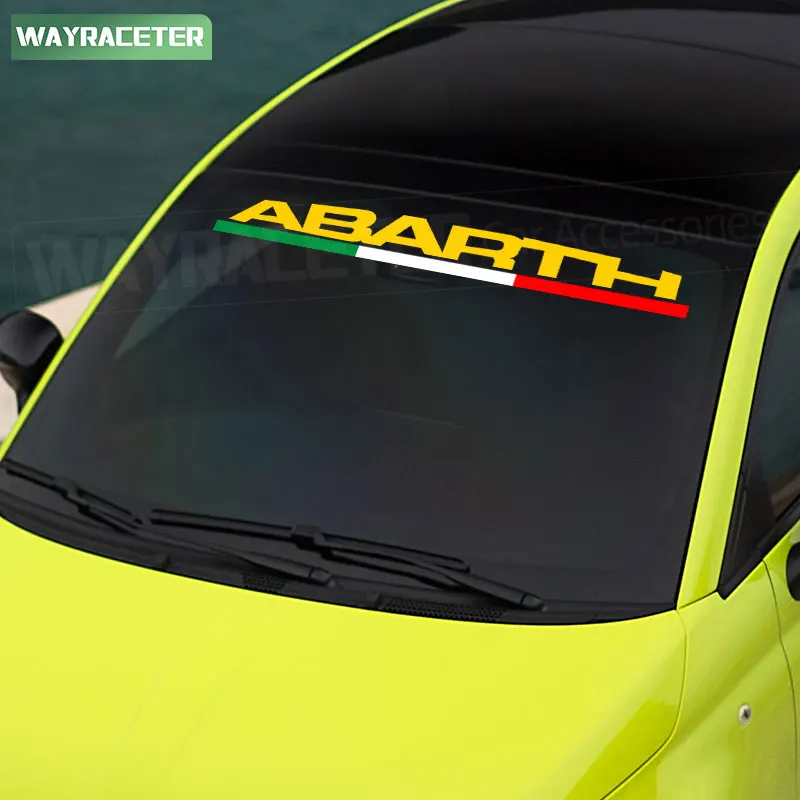 Italian Abarth Reflective Car Front Windshield Windscreen Window Sticker For Fiat 500 595 124 Spider Panda Punto Evo Pulse 2023