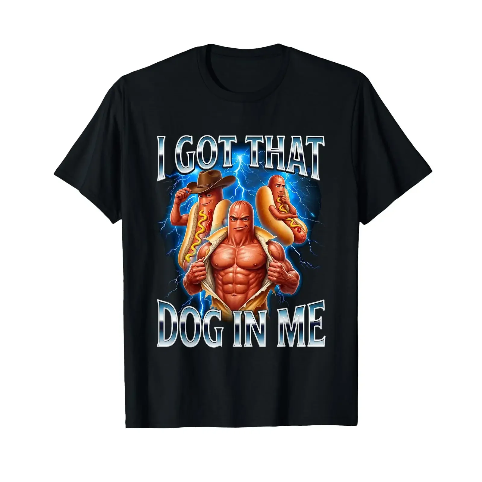 Ich Habe diesen Hund in Mir Hot Dog Glizzy Meme Unhinged Cringey T Shirt vintage Washed homme graphic designer clothes