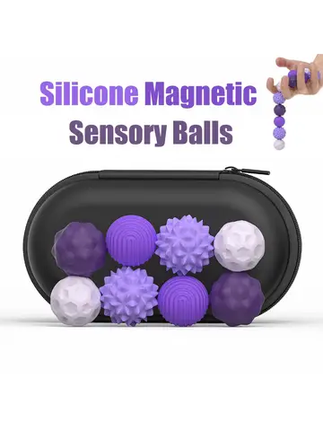 Silicone Magnetic Sensory Balls Fidget Toy Worry Balls Autism Calming Fidgeting Toy Kid Adults Anxiety Relief Stress Sensory Toy
