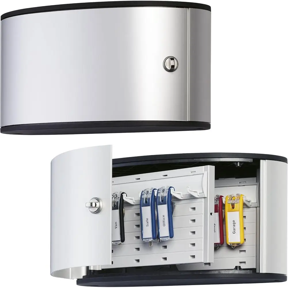 

Wall-Mounted Lockable Key Cabinet for 12 Keys with 6 Key Tags Included
