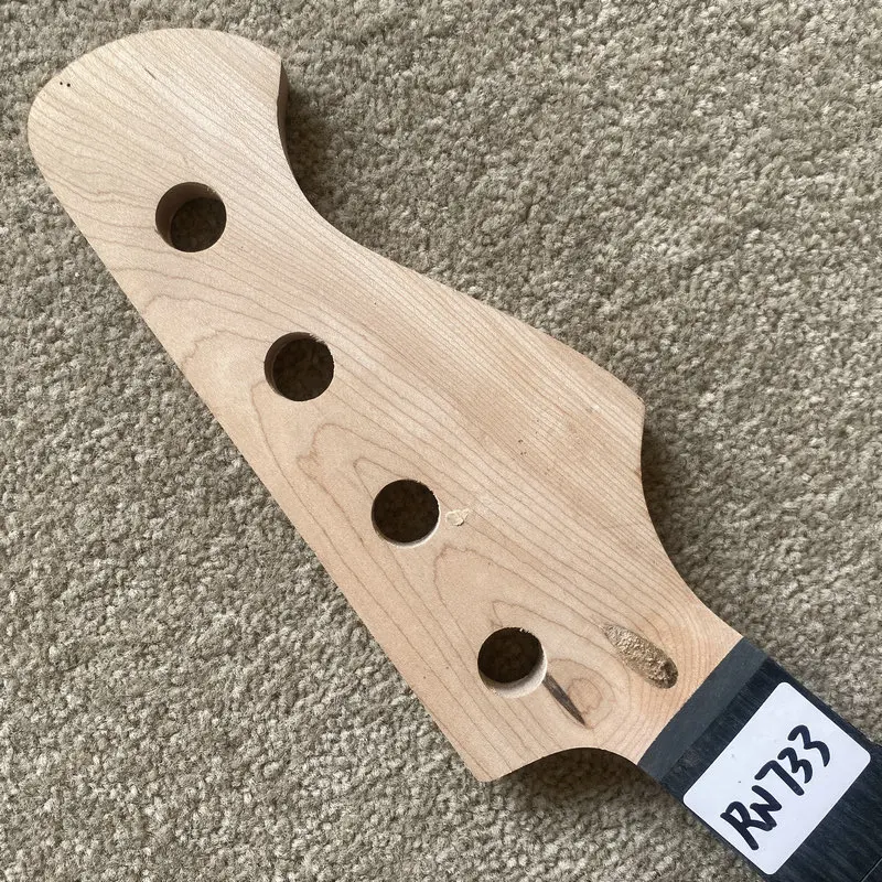 RN733 Unfinished Guitar Neck No Frets No Paints 4 String Version Custom Order No Logo for DIY