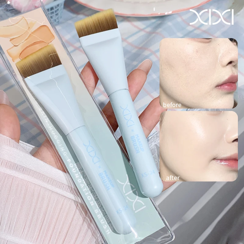 Ultra Thin Seamless Foundation Brush Flat Angled Foundation Brush Soft Bristles For Liquid Foundation Concealer Makeup Brush