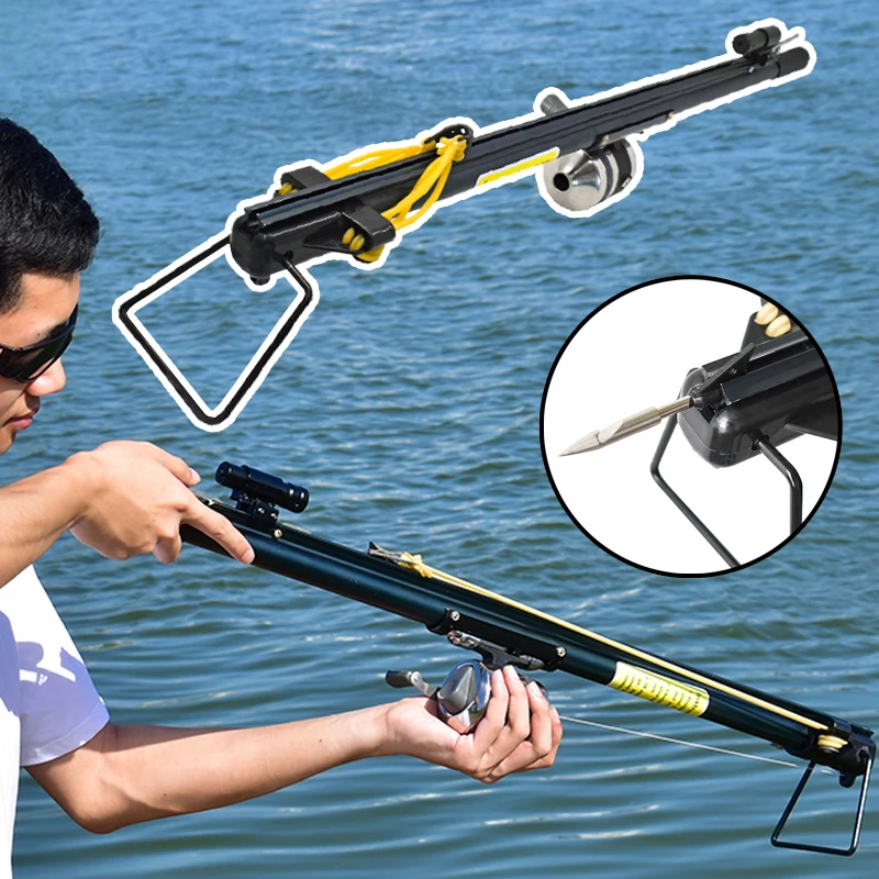 Outdoor Fish Shooting Slingshot Fishing Reel Accessories High Power Hunting Slingshot Metal Fish Dart Catapult High Power Laser