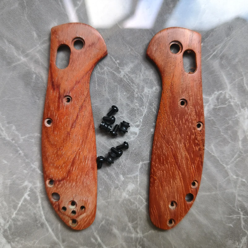 Natural Burmese Rosewood / G10 / Micarta / Titanium Made Knife Handle Scales for Benchmade Mini Griptilian 555 556 Knives