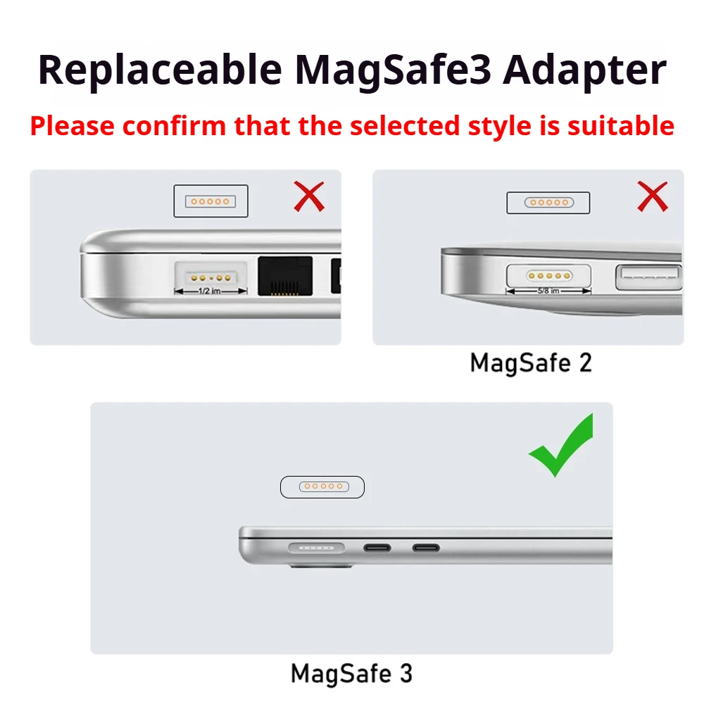 100W USB Type C Magnetic PD Adapter For Magsafe 3 w/LED Indicator PD3.1 Fast Charging Converter 5A 20V MacBook Pro/Air 2021-2023