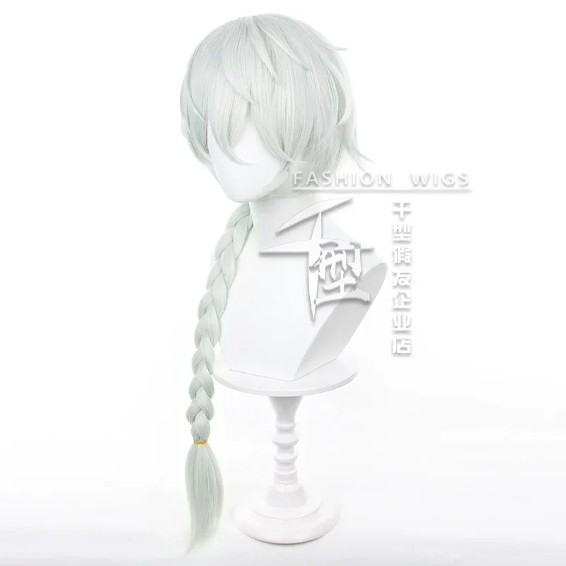 High Quality Nikolai Gogol Cosplay Wig Anime Bungo Stray Dogs Season 4 Long White Braid Heat Resistant Synthetic Wigs for Man