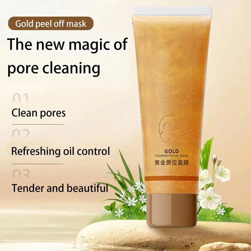 

New 80g Gold Foil Peel Mask Deep Cleansing Remove Blackheads Anti-Acne Firming Skin Oil-Control Facial Masque Skin Care