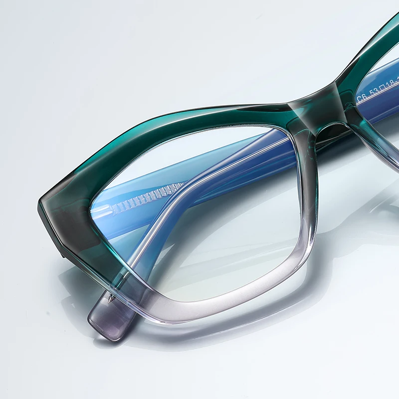 KIZN Okulary korekcyjne z filtrem światła niebieskiego na krótkowzroczność, nowa damska moda, kocie oko, okulary do komputera z przeciwsłonecznym filtrem i możliwością dopasowania soczewek od -0.50 do -10