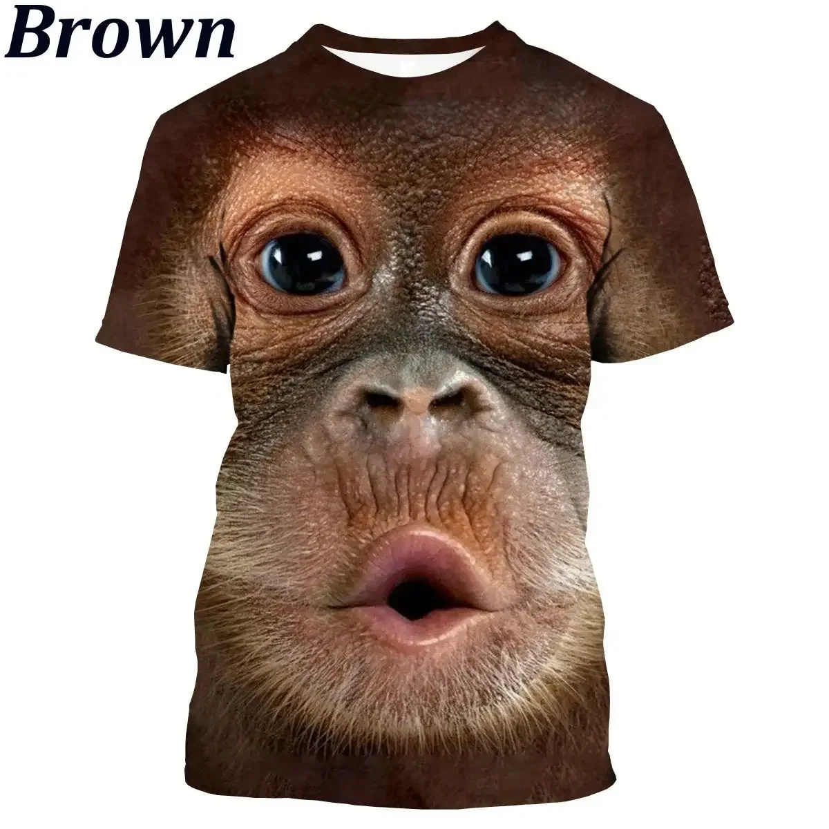 New fashion imitates gorilla Fun Monkey 3D printed men's and women's T-shirts, summer casual short sleeved animal shirt tops