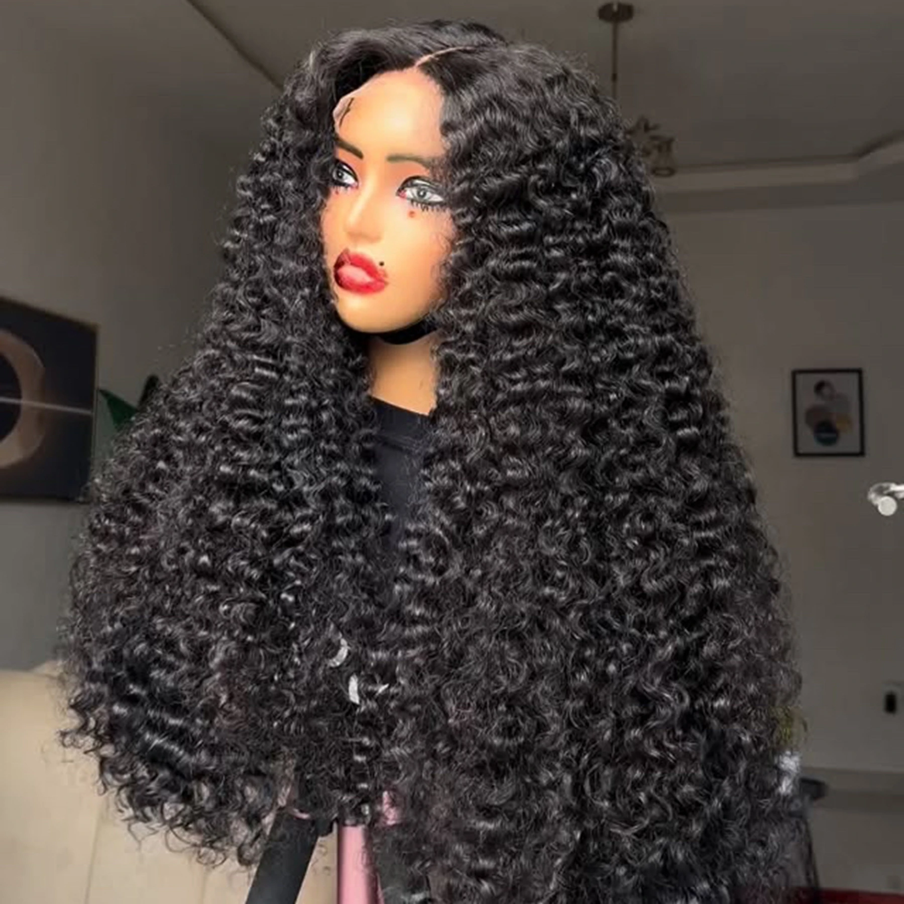 

Deep Wave 13X4X1 HD Lace Part Front Wig Full Wigs For Black Women Prepluck With Baby Hair Bleached Knot Daily Party Mother Gifts