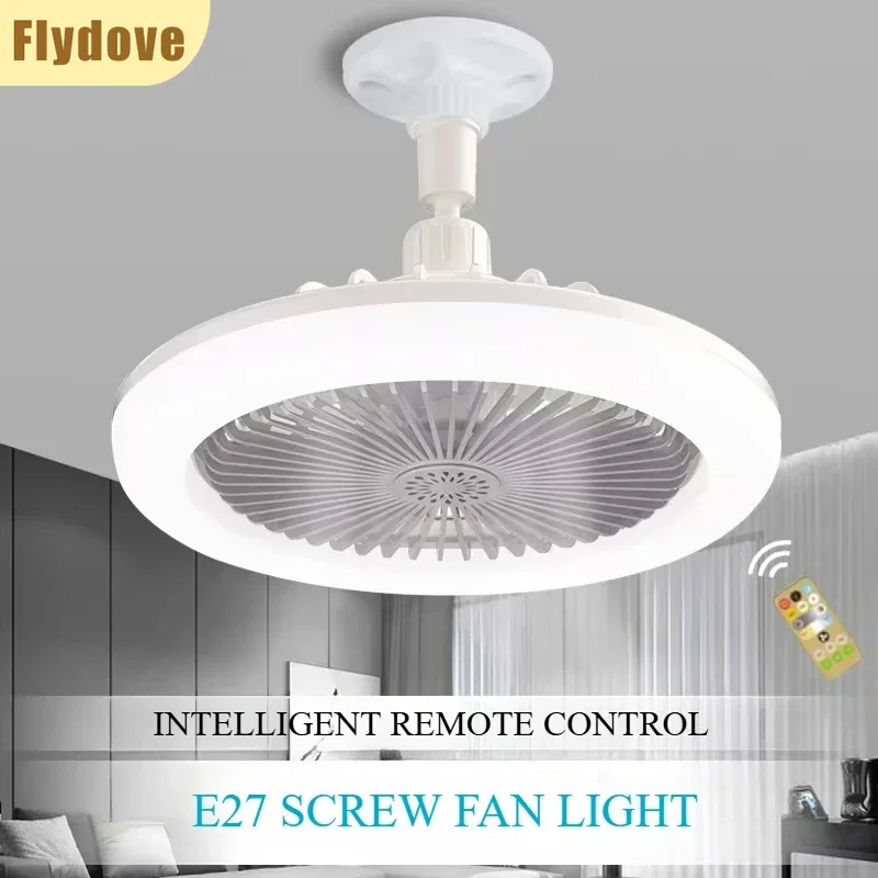 

LED Bedroom Aromatherapy Fan Light E27 Base Rotatable Universal Lamp Head Three in One Remote Control Home Lighting Decoration