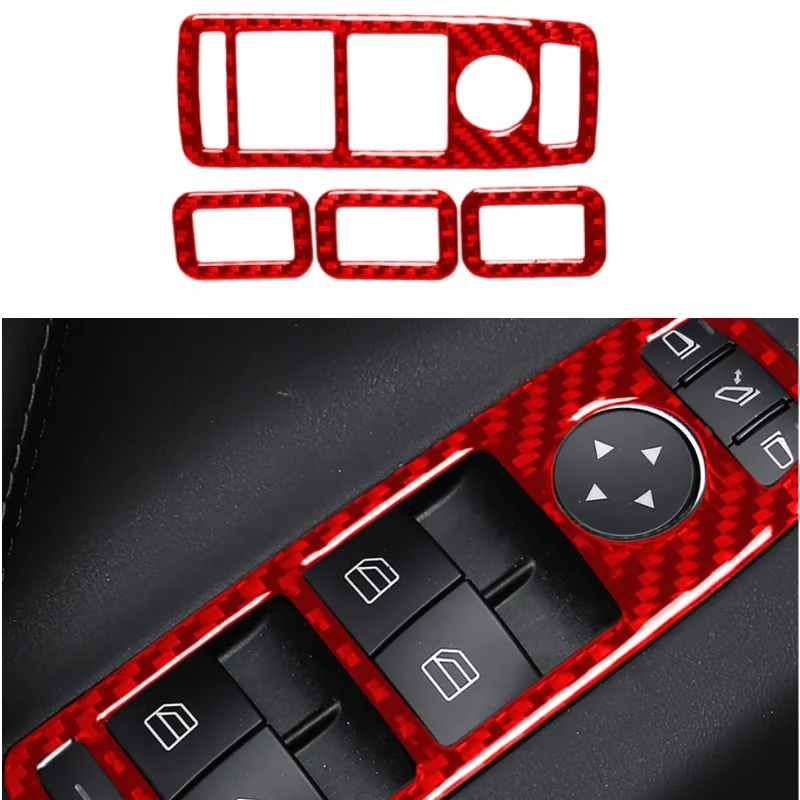 

For Tesla Model X True Carbon Fiber Lifting Window Red Patch Trim Pieces