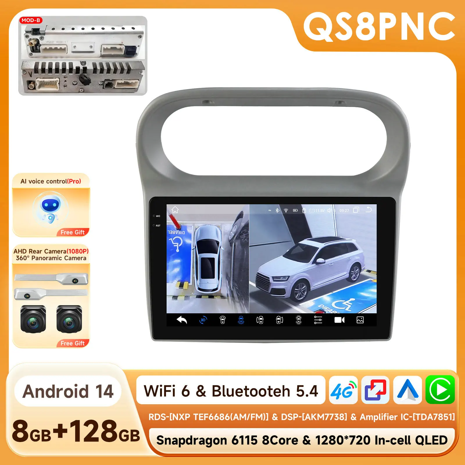 8CORE Android Autoradio Speler voor Renault Twingo 2005-2013 Draadloze Carplay Auto GPS Auto Multimedia 6115 Touchscreen 360CAM