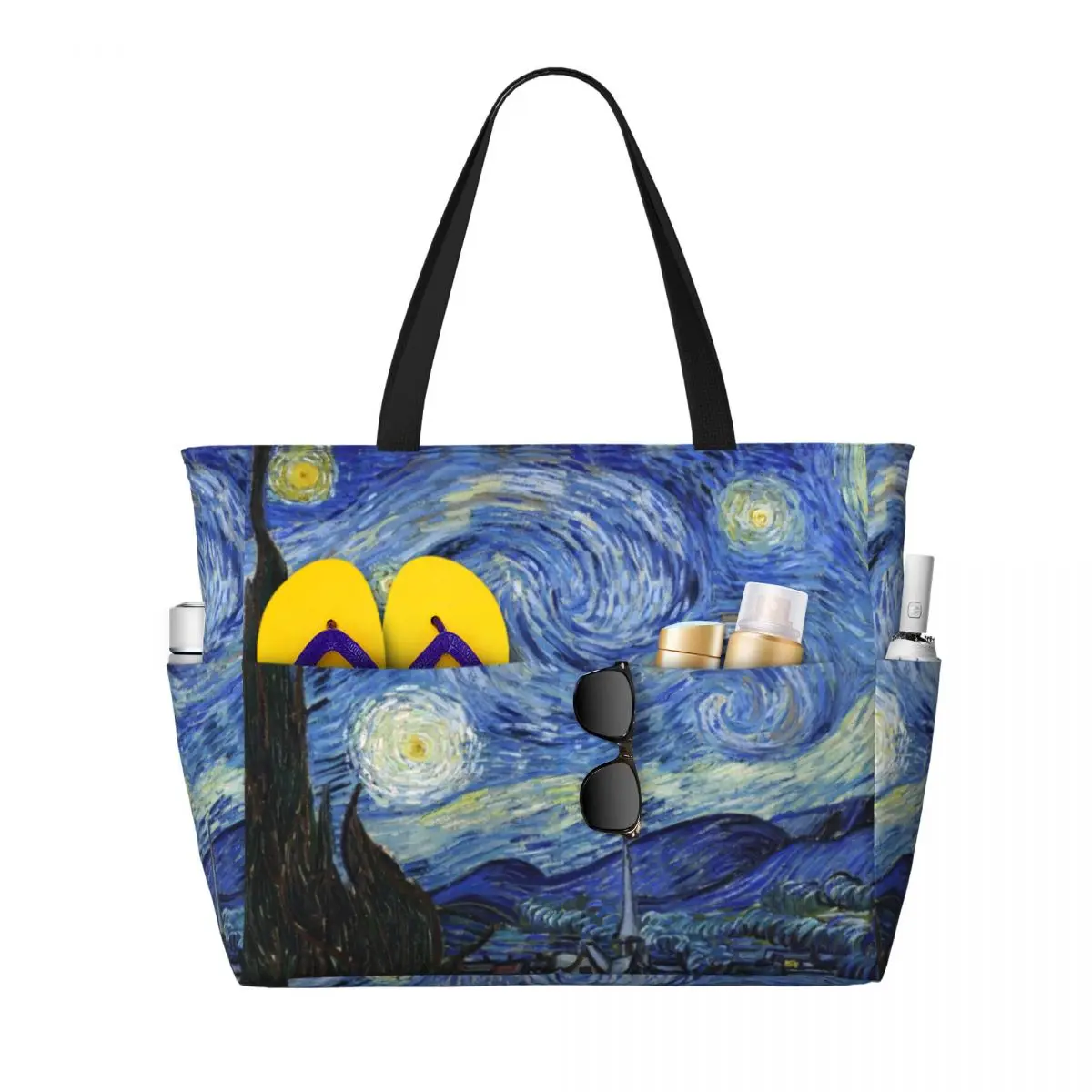 

Пляжная большая сумка Van Gogh, спортивная сумка для занятий йогой, большая сумка-тоут, женская дорожная сумка, сумка для фитнеса