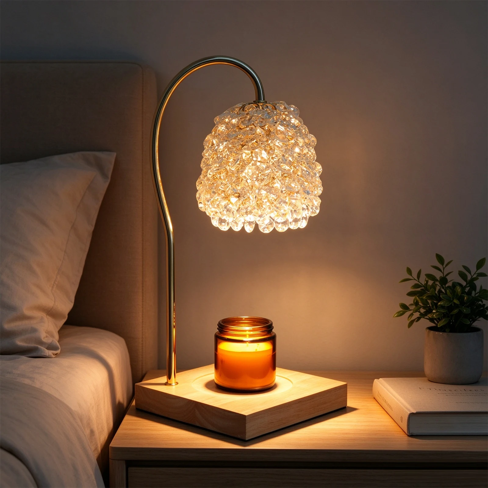 Modern Candle Warmer Lamp, Wide Base Candle Warming Lamp with Timer and Dimmer,Home Art Decor,Elegant Luxury Candle Warmer Lamp