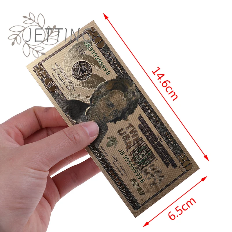 حار 7 قطعة/مجموعة 24K طبق الاصل مطلية بالذهب تذكارية الديكور الأوراق النقدية الواقعية الدولار العتيقة مطلي مذكرة تذكارية البلاستيك