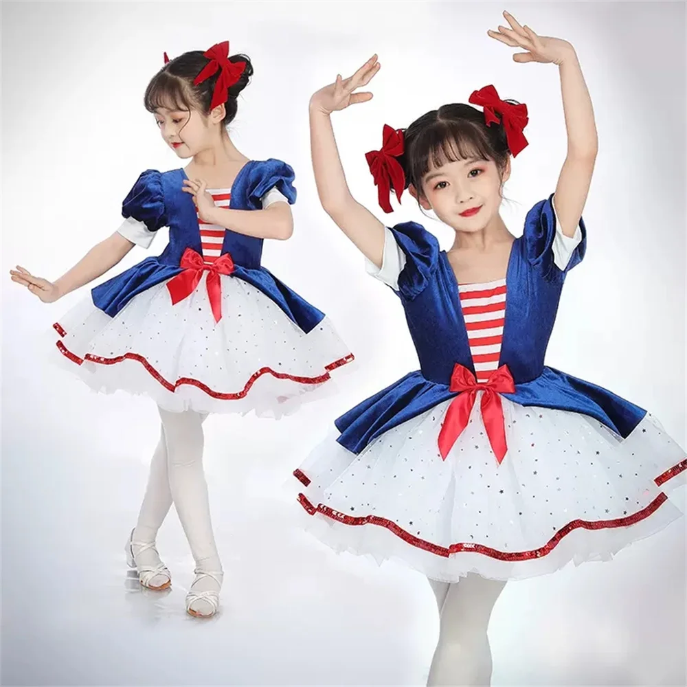 Blue color Kids Classic Professional Ballet Tutu Red Swan Lake Pancake Tutu Ballerina Party Dance Costumes Girls Ballet Dress