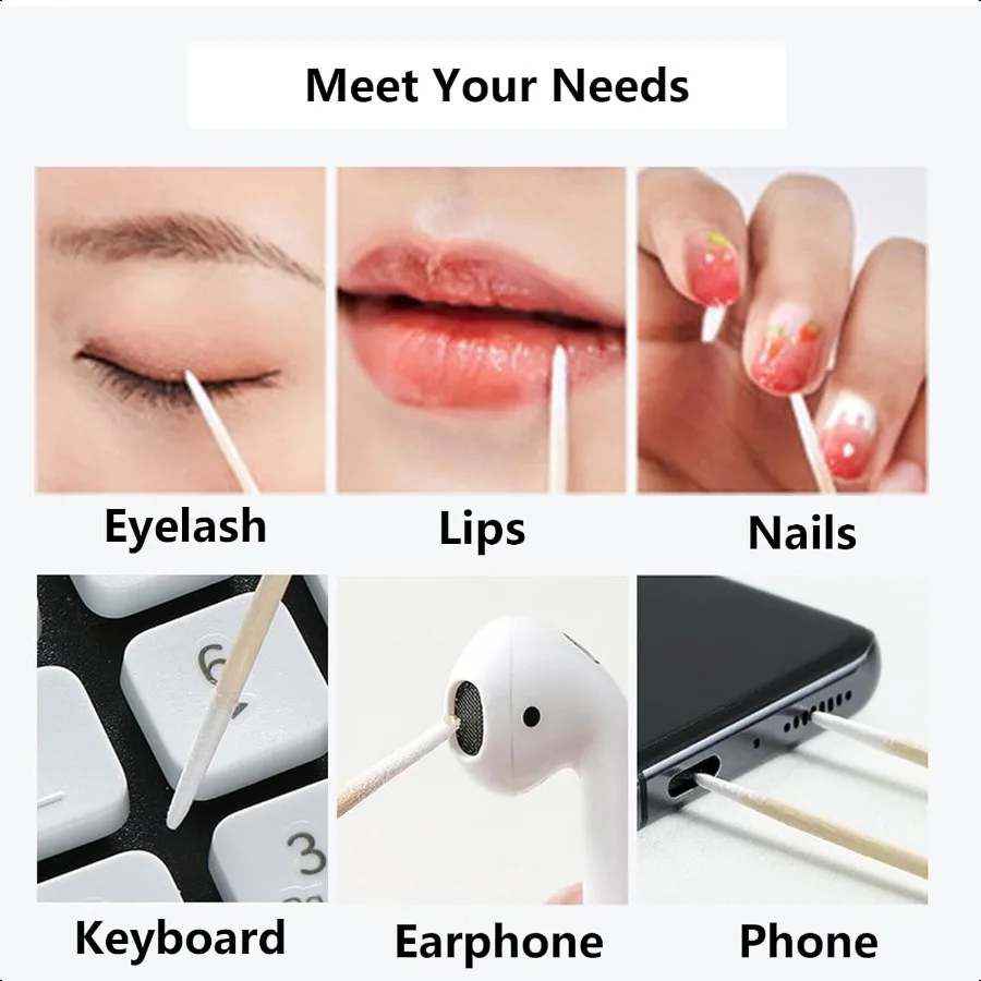 800PCS Pointed Cotton Swabs4 inch Microblading Cotton Swab with Wooden Sticks for Makeup Tattoo Permanent plies and Cleaning 8P