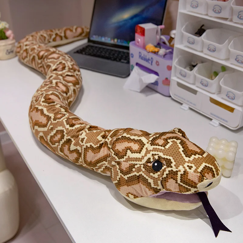 90/120/170 ซม.ยาวจําลอง Python Plush สัตว์น่ารักหุ่นมือของเล่นตุ๊กตางูตุ๊กตาตกแต่งบ้านวันเกิด xmas เด็กของขวัญ