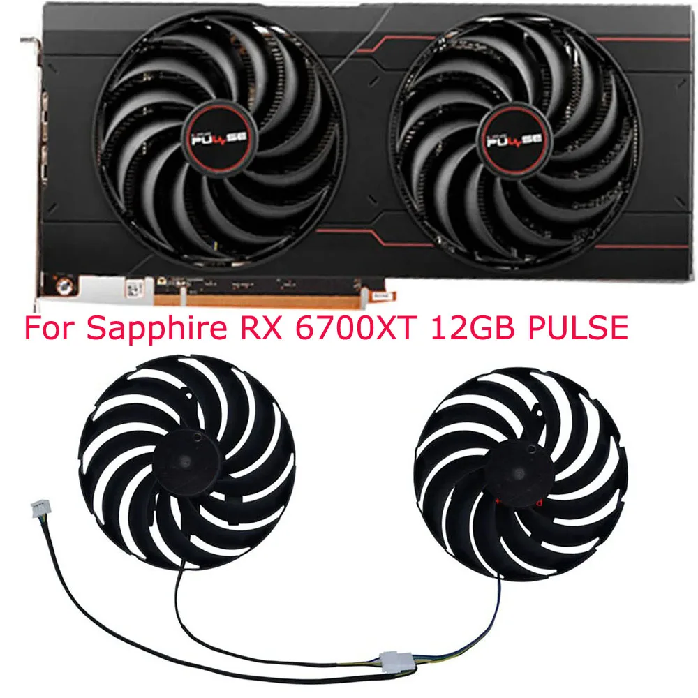 Video Card Cooler Graphics Cards Fan For Sapphire RX6700 RX6700XT 6700XT PULSE,2Pcs/Set,CF1010U12D