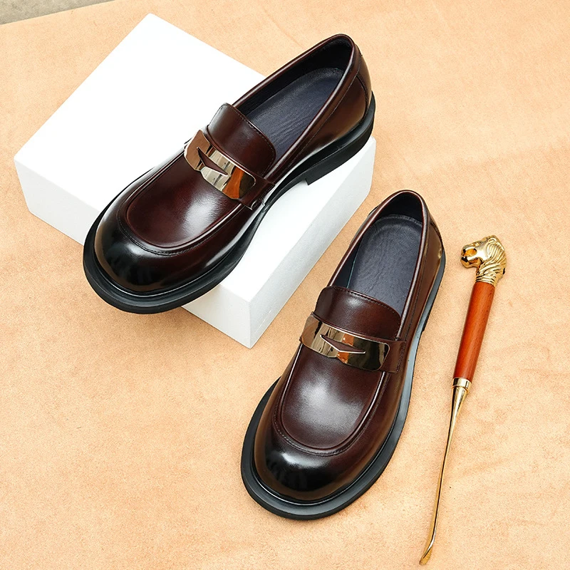 

Мужские классические туфли из натуральной кожи, винтажные, высококачественные, роскошные, элегантные, итальянские, черные, из натуральной воловьей кожи