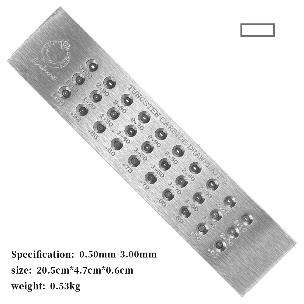 Tungsten Carbide Wire Drawplates, Square Shape, Jóias Fazendo Ferramentas, Ouro e Prata Desenho Fio