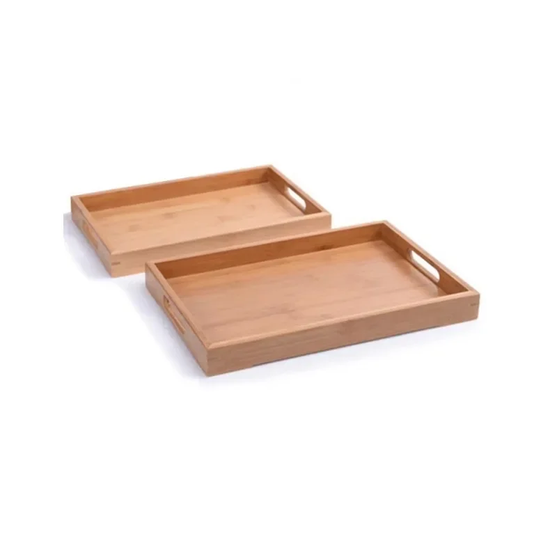 Rectangular Dinner Plate Storage Jewelry Decorative Leather Bamboo Wood Food Restaurant Furniture Tray