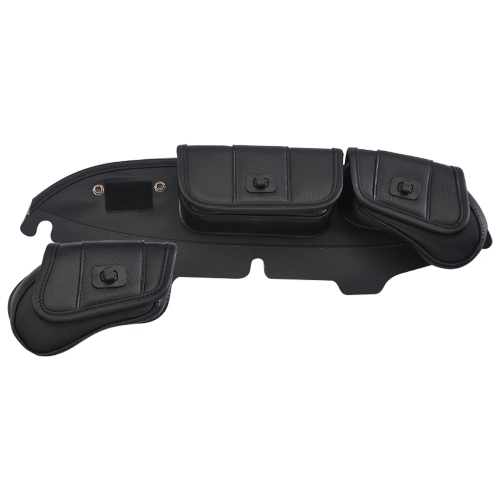 For Harley Touring Electra Street Glide 1996-2013 Accessories Motorcycle Black Three-Pocket Batwing Fairing Pouch Windshield Bag