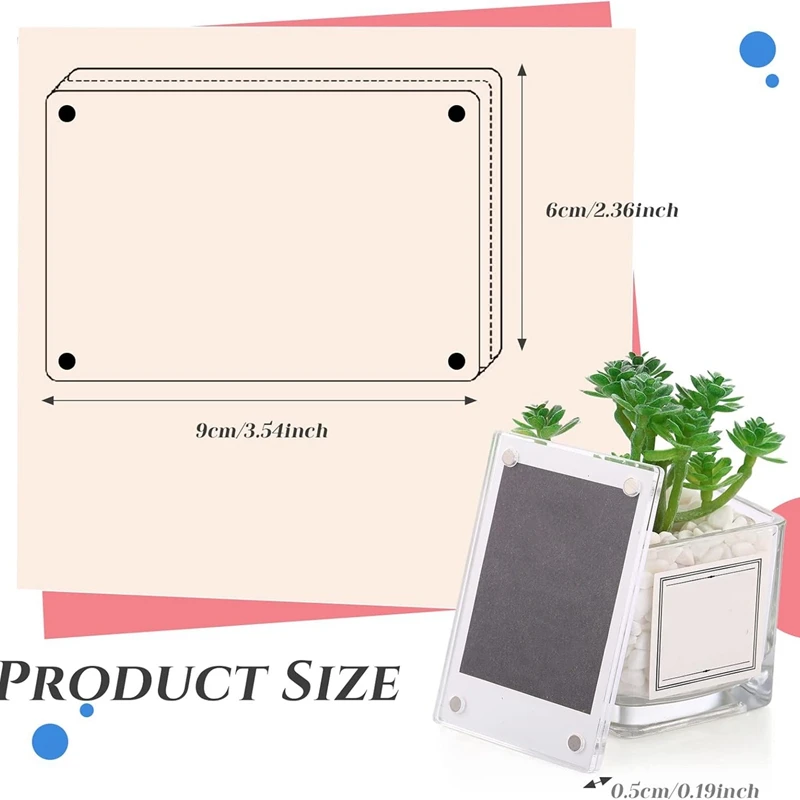 15 Pcs Acrylic Fridge Magnetic Frame Mini Double Sided Refrigerator Magnet Picture Frame