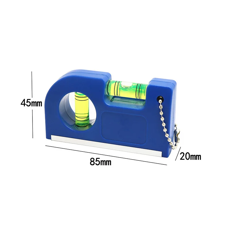 Mini livella a bolla portatile in plastica con livella a bolla a livello di catena con forte strumento di misurazione del livello del magnete Livella a bolla di livellamento per uso domestico Righello