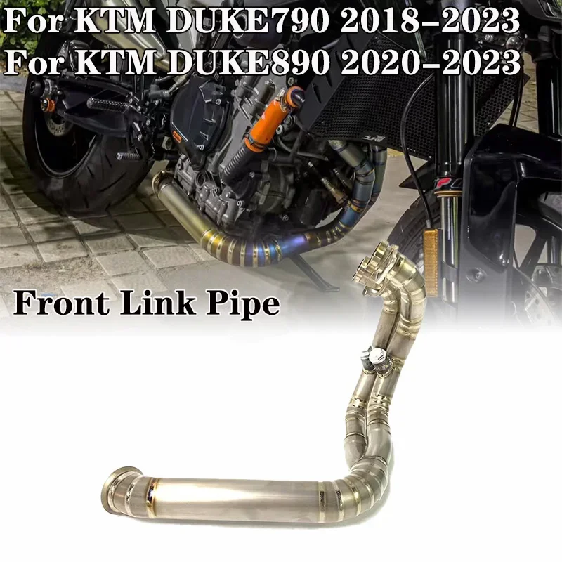 Titanium Alloy Motorcycle Exhaust Front Link Pipe Modify Muffler Escape Moto System For KTM DUKE 790 890R 890 DUKE R 2018 - 2023