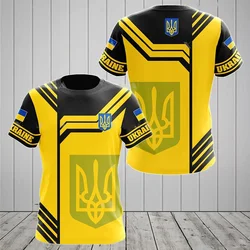 Ukraine Royal Flag Printed Tops Men's Short Sleeve T-Shirt Ukraine Summer Fashion Casual Round Neck Pullover Men Clothing Blouse