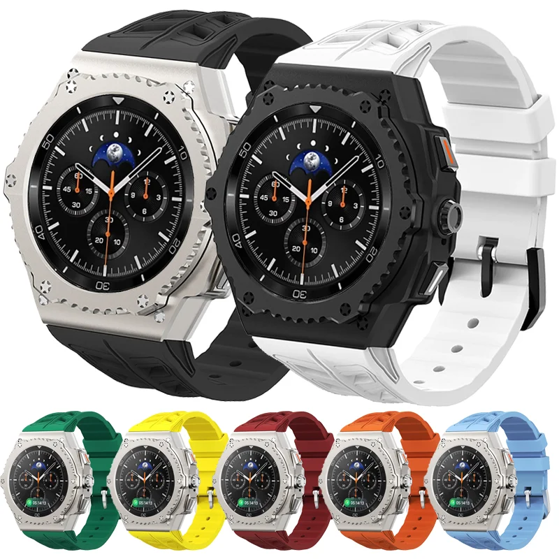 

Luxury Modification Kit For Samsung Watch 8 Classic 46mm Metal Case Rubber Band For Watch 8 Classic 46mm Refit Kit Accessories