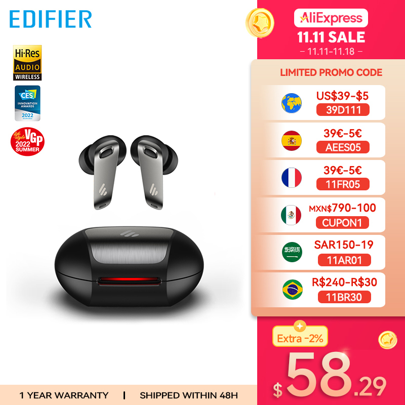  Edifier Neobuds Pro TWS Wireless Bluetooth Earphone Hybrid ANC Hi-Res certified Knowles Balanced LHDC LDAC decoding Tri-MIC 