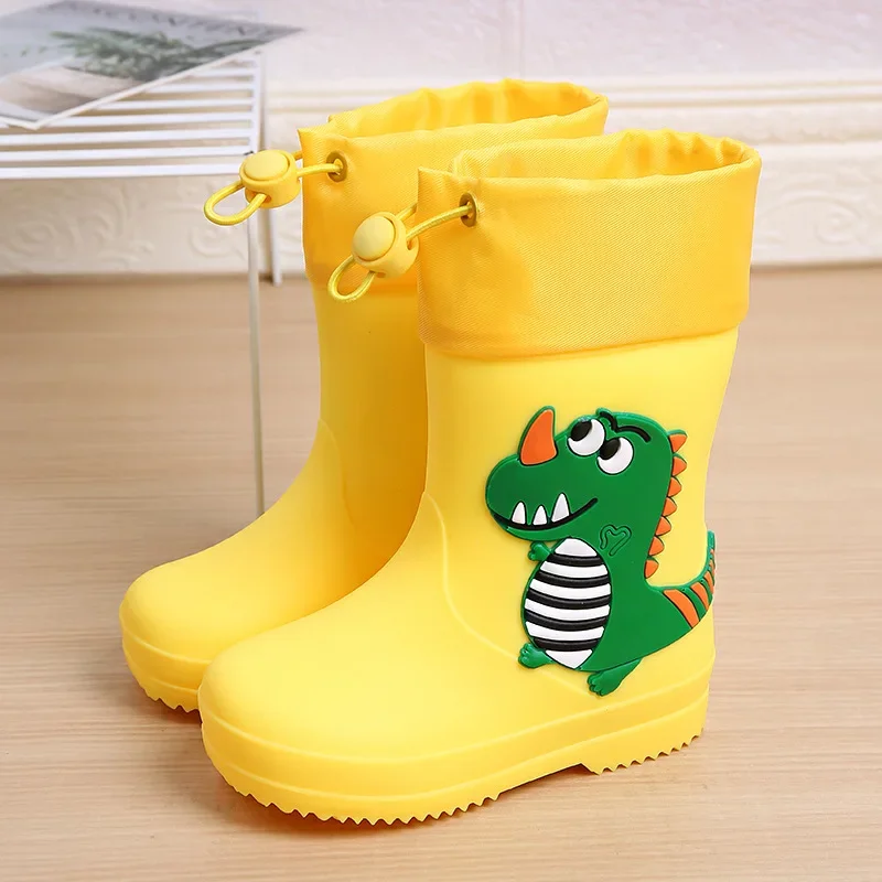 Waterproof Rubber Rain Boots For Kids Cute Cartoon Design Non-Slip Rain Shoes For Boys And Girls Baby Nursery Children's Rainboo