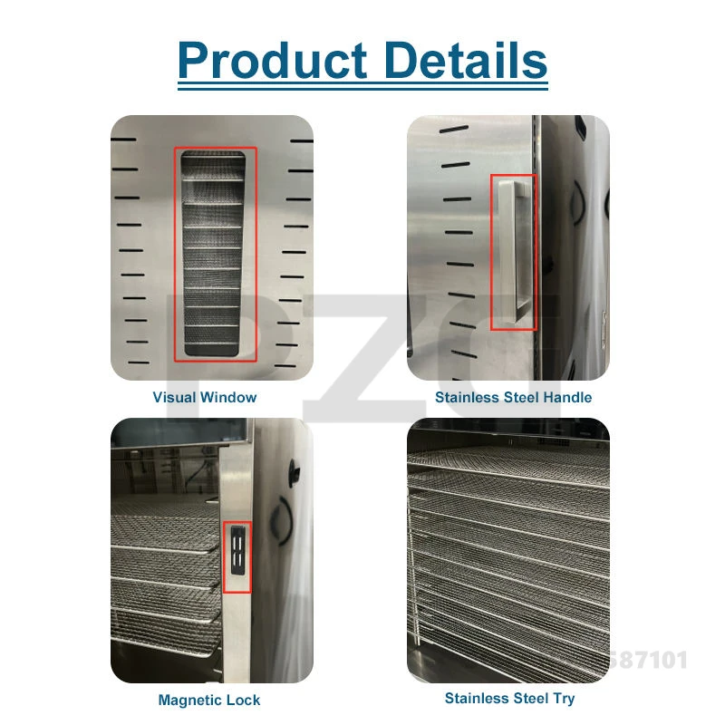 جهاز تجفيف الطعام الصناعي ، ماكينة تجفيف الفواكه الجافة ، خزانة الفواكه المجففة ، طماطم الكرفس ، 80 صينية ، بطاطس