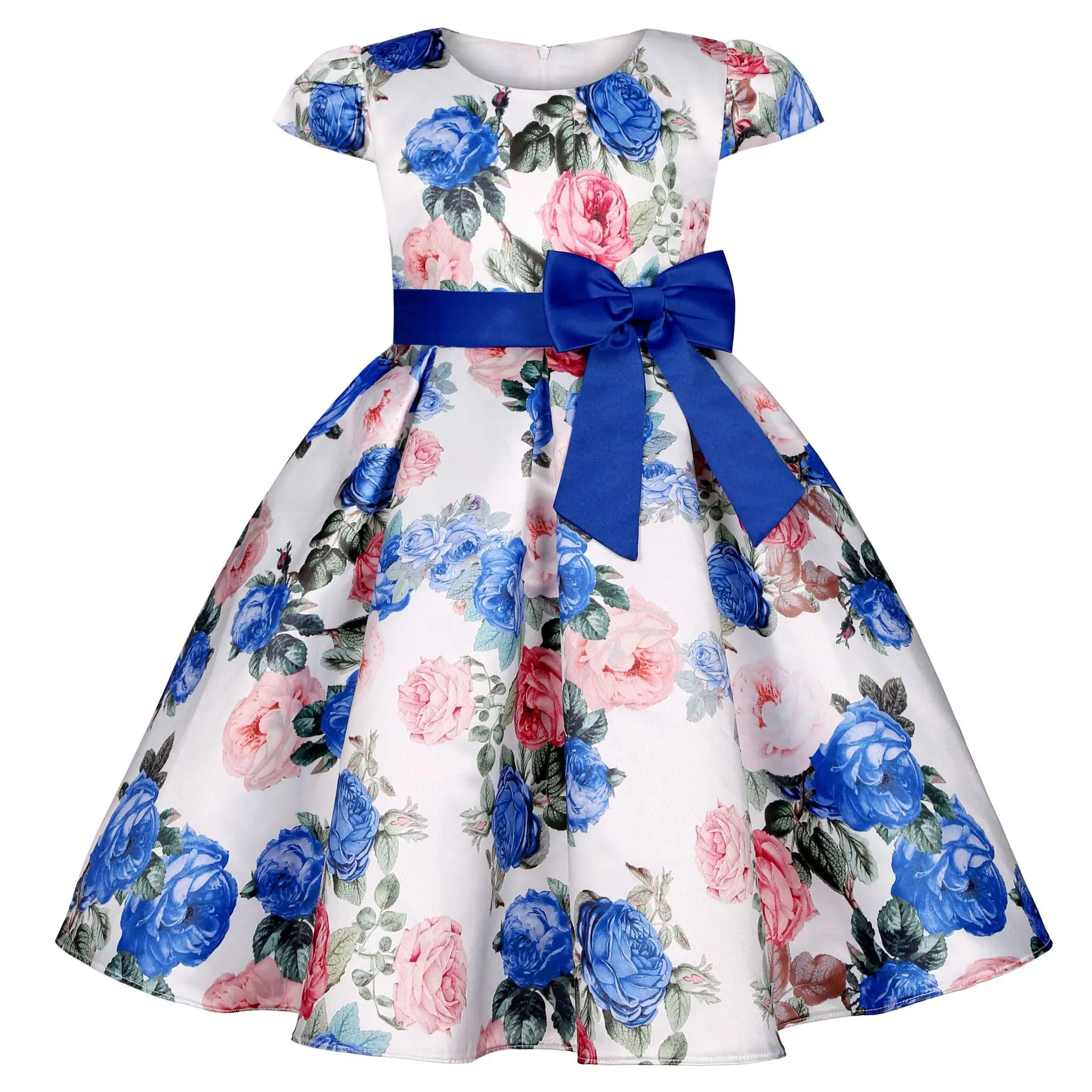 

Kids Party Dresses for Girls 2022 Summer 10 to 12 Years Vintage Printed Dress Festival Host Children's Skirt Baby Girl Clothes