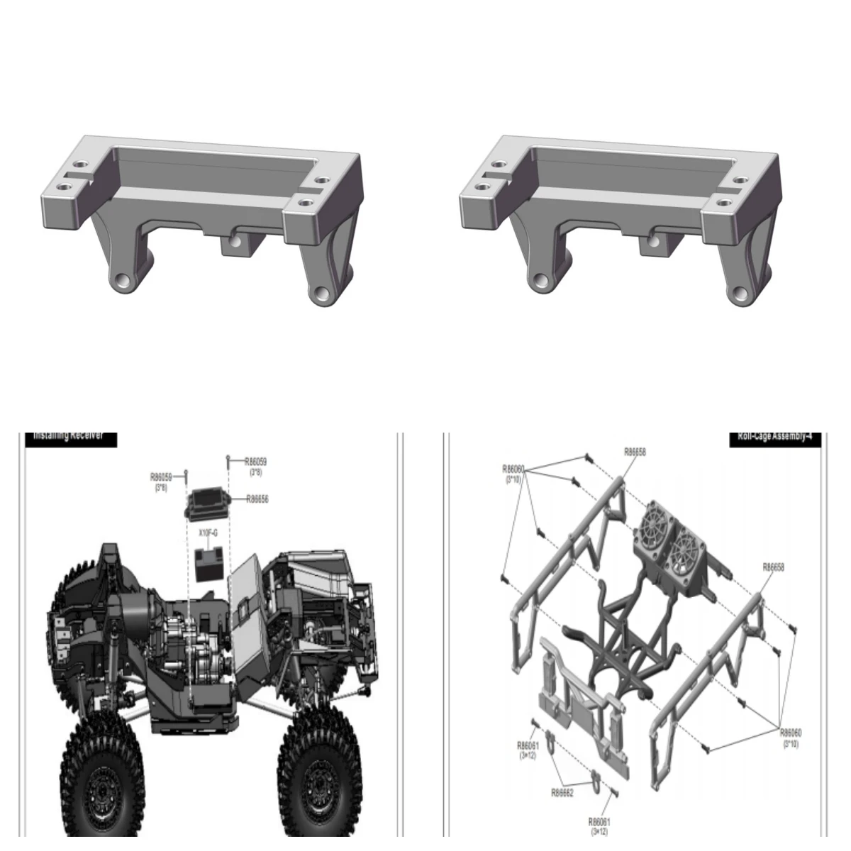 RGT P860121 Rear Upper Link Mount(AL) P860096 Copper Distribution Housing Weght SET 146g For EX86170 1/10 Electric Remote Car