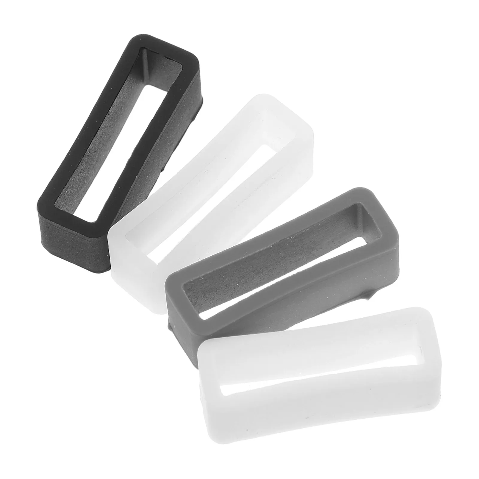 

4Pcs Watch Strap Ring Silicone Bezel Activity Ring Replacement Buckle Bright Colors Smooth Fit Watch Accessories White Black
