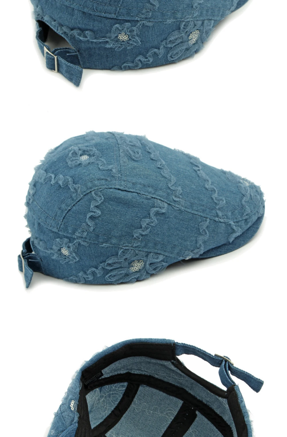 HT4790 Baskenmützen für Männer und Frauen, Frühling-Sommer-Sonnenmütze, Vintage-Künstler-Malermütze, Spitzenblumen-Ivy-Flachmütze, Baskenmützen für Damen und Herren – Detail 10